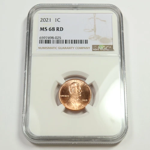 2021 P NGC MS68 RD - Lincoln Shield Cent Penny - 1c US Coin #50880A