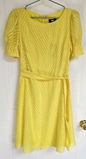 DKNY Dress Size UK 8 US 4 Yellow Floaty Tea Dress BNWT