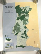 Wine Regions of Portugal, Map of D.O.C. and I.P.R. Regions, Color-Coded Poster