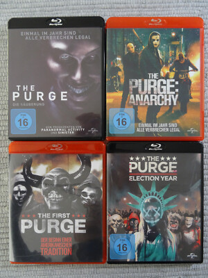 The Purge 1 - 4 Säuberung Anarchy Election First sehr guter Zustand Blu-ray