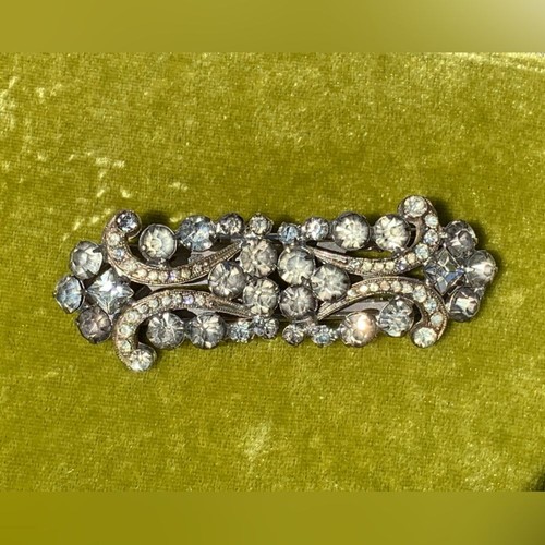 Antique Duet Rhinestone Brooch