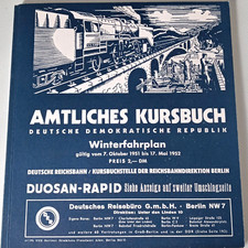 Amtliches Kursbuch Deutsche Demokratische Republik Winterfahrplan 1951 / 1952