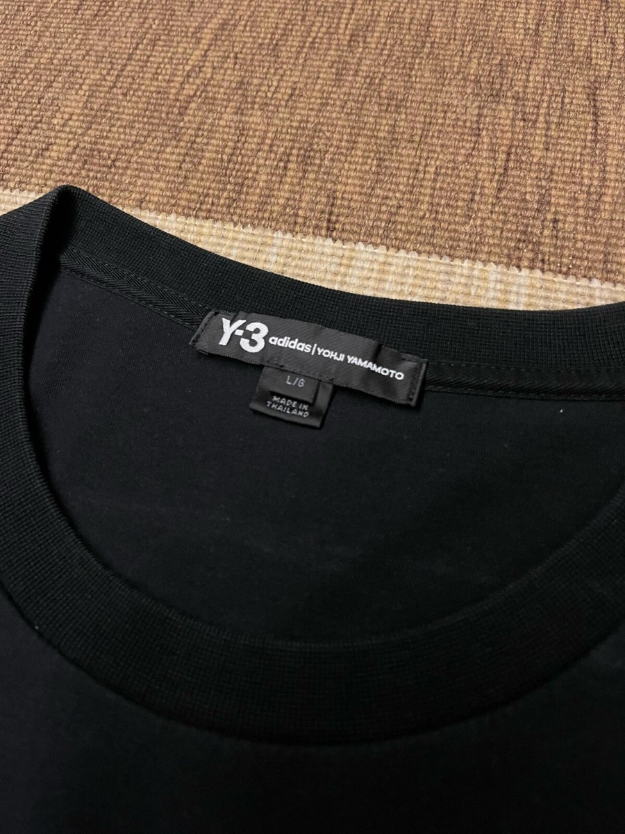 Y-3 YOHJI YAMAMOTO Stacked Cotton Logo T Shirt Tee Cotton Size L