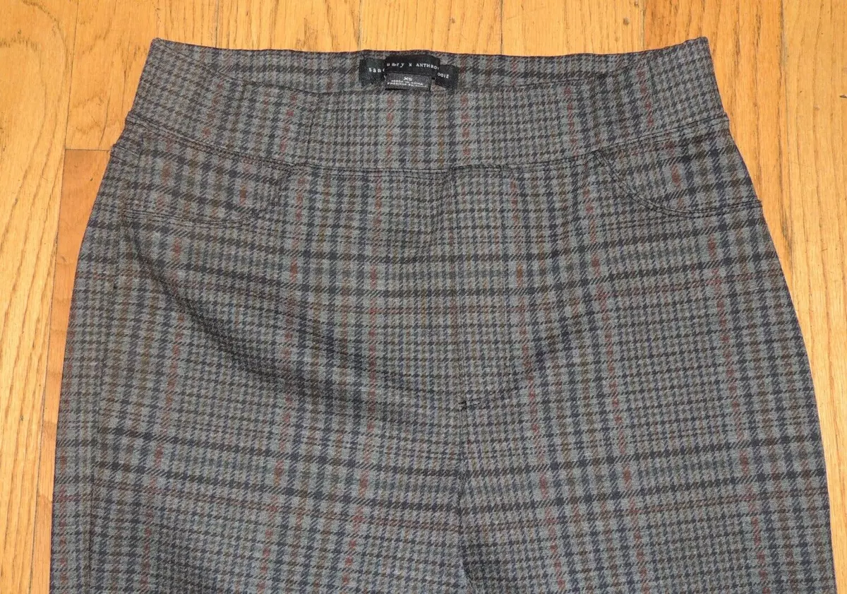 WOMENS Sanctuary X Anthropologie Pants Gray Black Leggings Houndstooth PLAID XS