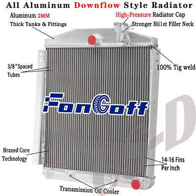 4Row Radiator For 48-54 Chevrolet Truck 3.8L 4.3L GMC Truck 3.7L 4.1L l6 AT