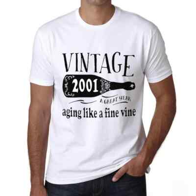 ULTRABASIC Herren T-Shirt Altern wie ein guter Wein 2001 Aging Like A