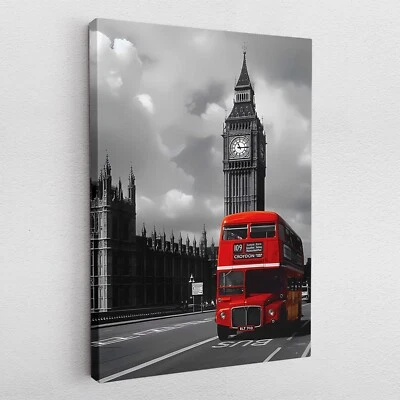 Leinwandbild Poster Acryl Glas Pop-Art London Tower Bridge Doppeldecker - Bild 1 von 4