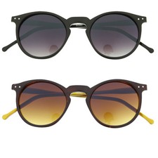 Vintage Retro Men Women Round Metal Frame Sunglasses Glasses Eyewear Black Lens