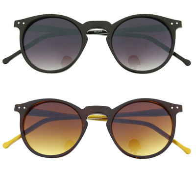 Vintage Retro Men Women Round Metal Frame Sunglasses Glasses Eyewear Black Lens