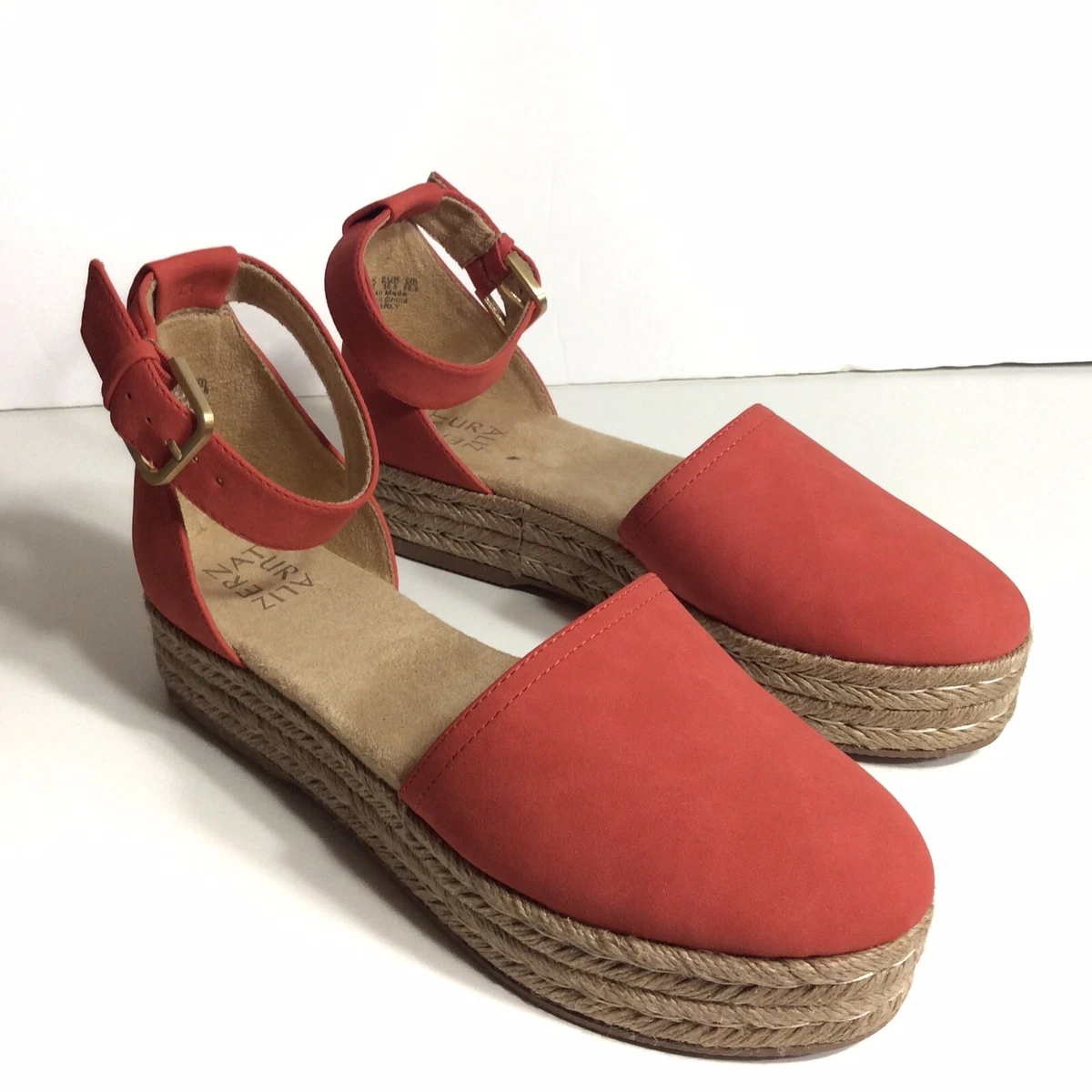 NWOT Naturalizer Waverly Coral Strap Suede Espadrille Sandals Size
