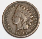 1894 Indian Head Cent Very Good Liberty partially showing Item #2695