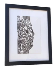 Original Doodle Graffiti Drawing Art ‘Thoughts’ Unsigned OOAK 10.75”W 13.5”T