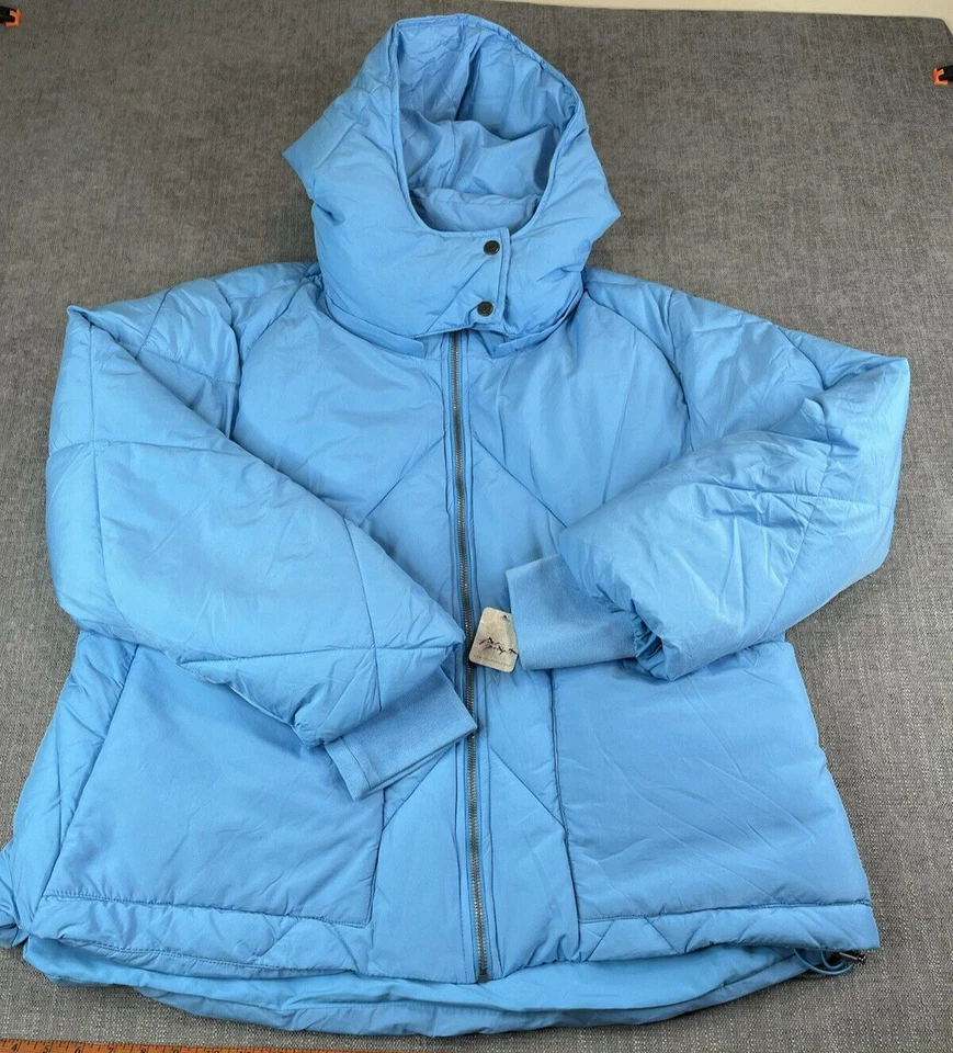 *NWT* Free People Jacket Womens (XL) Emmy Swing Puffer Coat Capri Blue $168 - Image 2 of 4