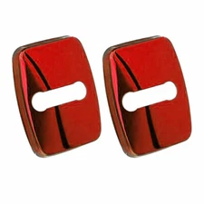2X Polished Red Stainless Door Latch Striker Cover Fits 13-14 F32 F33 428i