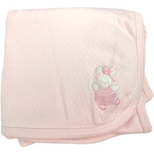 Little Me Light Pink Tutu Bunny Baby Girl Blanket Cotton Dance Quilted Solid