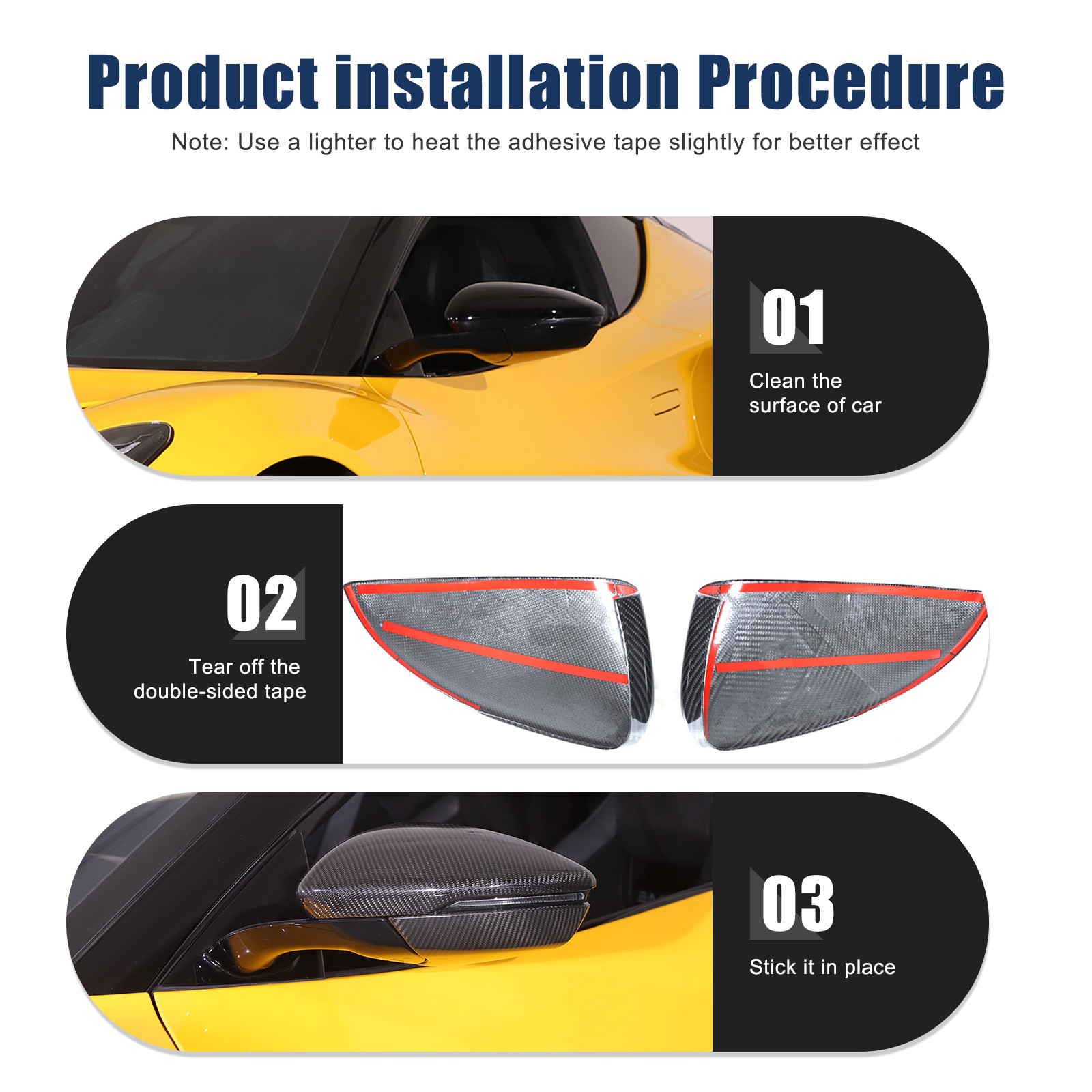 Real Carbon fiber Side Rear Mirror Cover Caps For Lotus EMIRA 2021-25