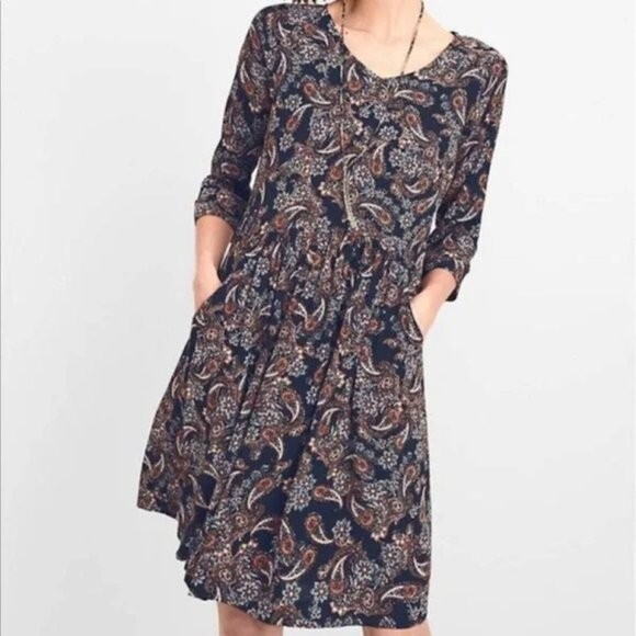 GARNET HILL Bohemian Pocket Detail Dress Size 10