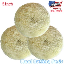 5 Inch Hook And Loop 100%Natural Wool soft Polishing Pads Polishing Wool Buffer