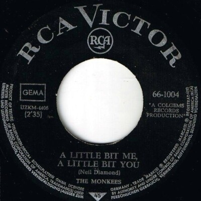 The Monkees The Girl I Knew Somewhere / A Little Bit Me, A Little Bit You