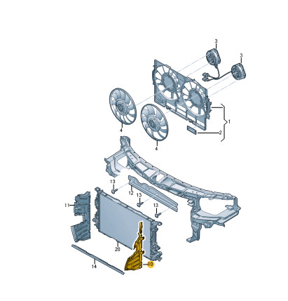 Conduit d'air de radiateur gauche Audi A7 Sportback 4G8 4G8121283Bh d'origine