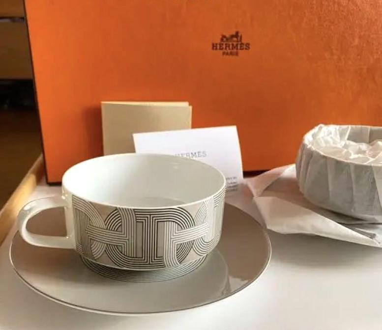 HERMES Tea Cup Saucer Rallye 24 Chaine D'Ancre Tableware 2