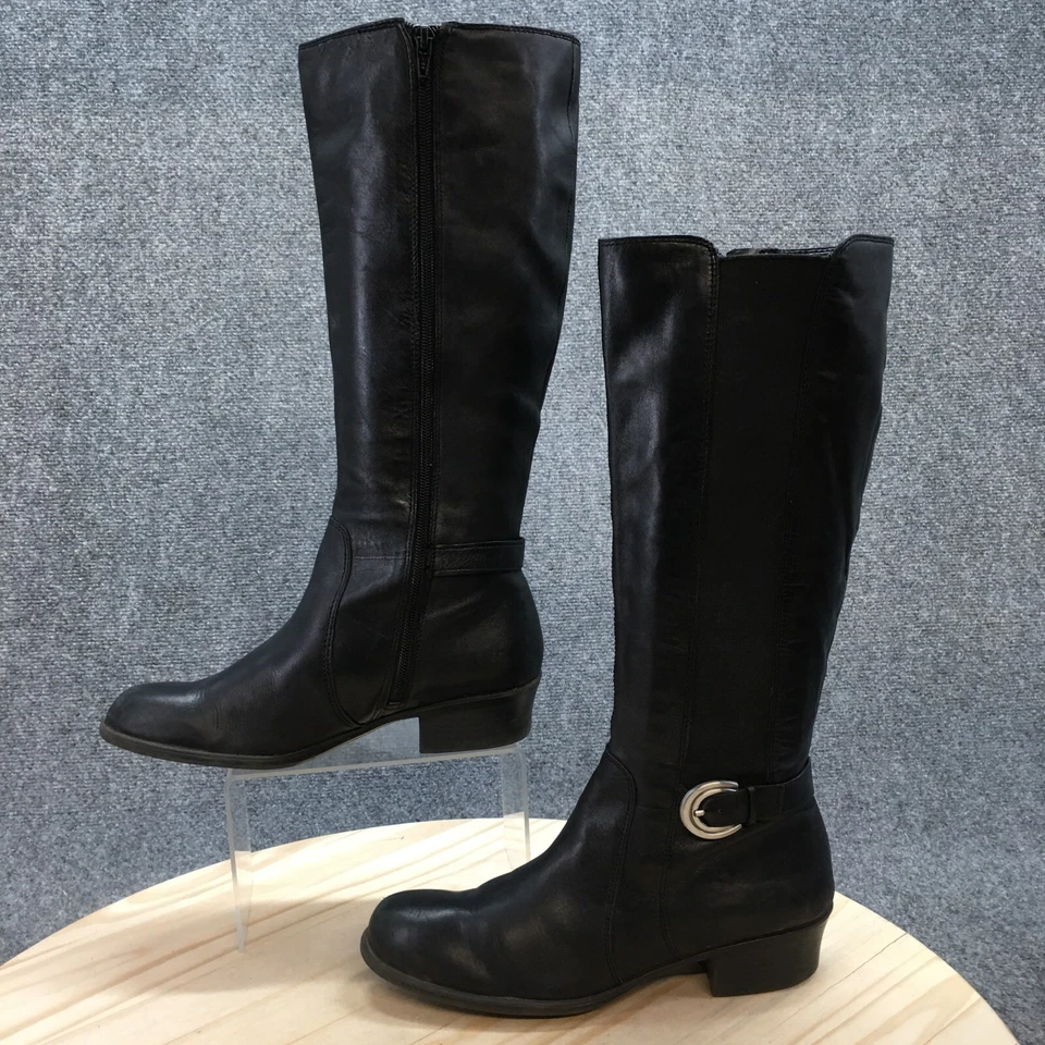 Naturalizer Riding Boots Womens 8.5W Black Arness Knee High Casual Faux Leather - Image 2 of 4