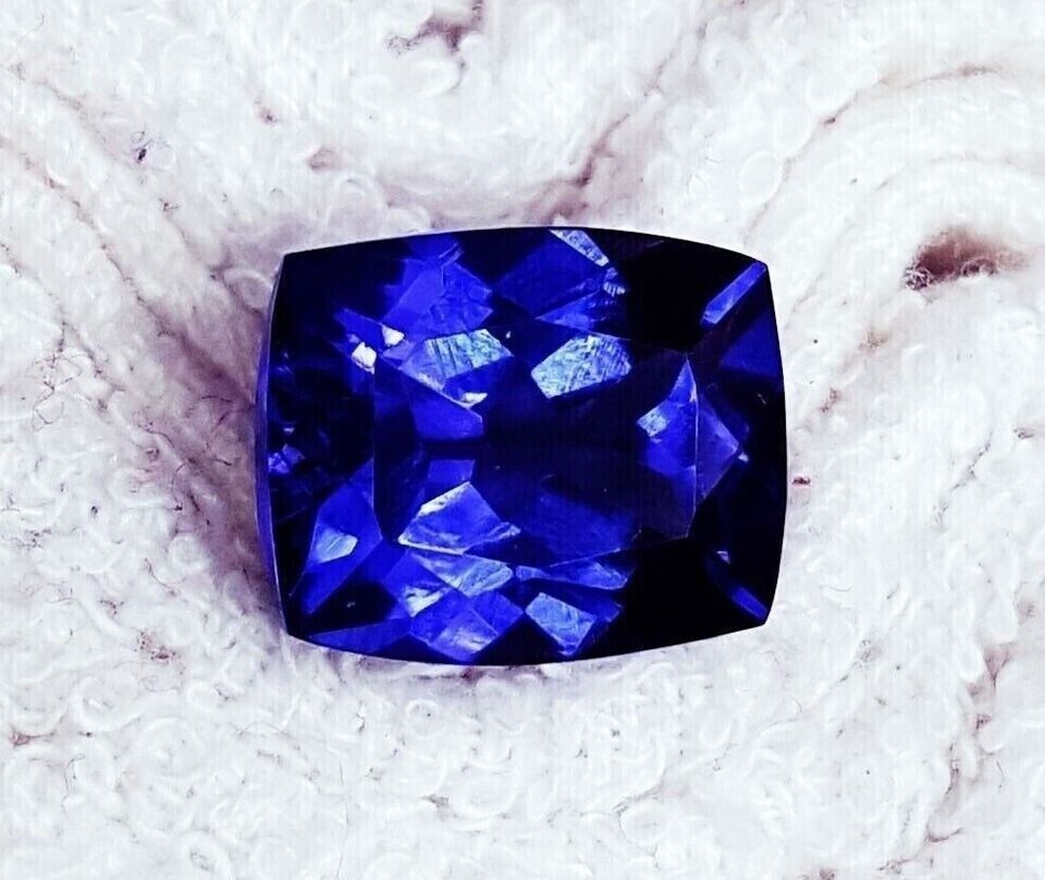 Natural Blue Tanzanite Excellent Cushion Cut Certified 20 Ct Loose