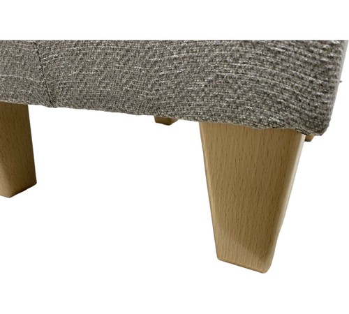 Footstool / Pouffe / Stool / mid Grey herringbone chenille light legs - Picture 5 of 8