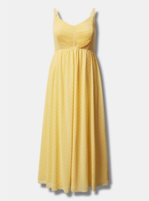 white christmas dresses YELLOW PARADISE HIGH SLIT CHIFFON MAXI DRESS – Arelia's Dream main image 1