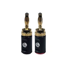 LOGICO 2 Pairs Banana Plugs Gold Plated Speaker Wire Audio Connectors
