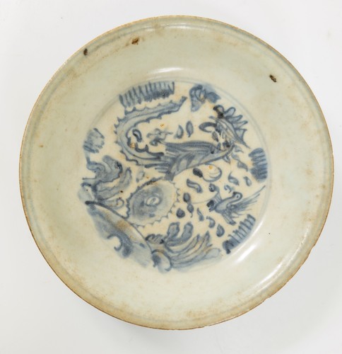 Antiguo cuenco provincial chino de la dinastía Ming azul y blanco Phoenix Oriente Medio - Imagen 3 de 11