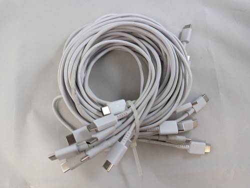 LOT OF 10 USB C to USB C Cable | 3ft - BLACK - NON-OEM - USED - Photo 13 sur 15