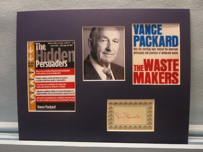 ''The Hidden Persuaders'' written by Vance Packard & his own autograph 