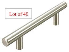 40 New Stainless Steel Bar pull pulls 3 3/4" 96MM Brushed nickel free shipping