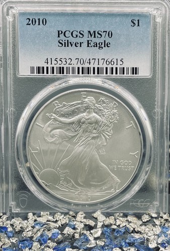 Mint! 2010 $1 Silver Eagle PCGS MS70 Philadelphia Mint Classic Blue Label NFC - Picture 2 of 14