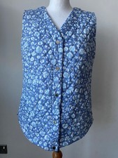 Isaac Mizrahi Live! Quilted Cotton Vest Gilet Sizes S & M Green, Blue Or Brown