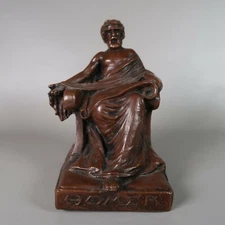 Antique W.B. Weidlich Bros HOMER Bronze Single Bookend Replacement #646 Stamped 