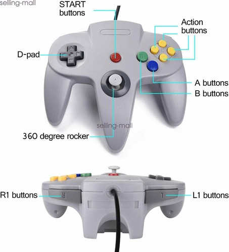 2PCS Classic Wired N64 Controller Gamepad Joystick for Nintendo 64 Video Game - Picture 54 of 99