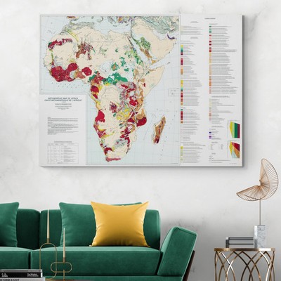 Metamorphic Map of Africa   Rock Types Mineral Zones Mountains Regional Geology
