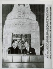 1958 Press Photo Rabbi Max Nussbaum & George Jessel at Todd Memorial, Hollywood