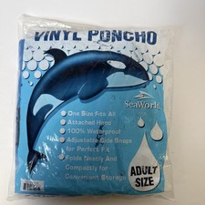 SeaWorld Shamu Vinyl Rain Poncho Adult One Size Nostalgic Theme Park Souvenir