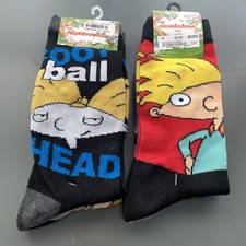 Hey Arnold Socks - 2 PAIRS 🧦🧦 Size 6-12 | Fast Shipping! Nickelodeon