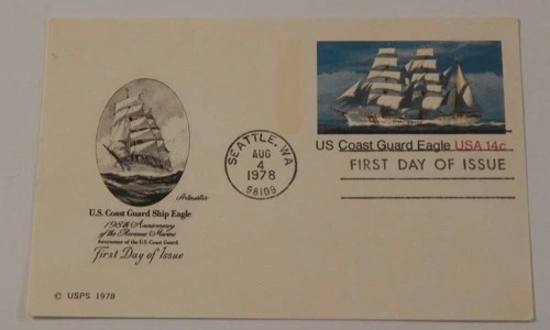 UX 76 first day cover August 4 1978 Seattle Washington US Coast Guard Eagle