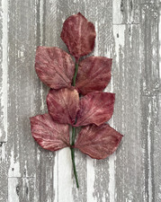 Antique Vintage Millinery 7 Velvet Leaves Variegated Wine Color