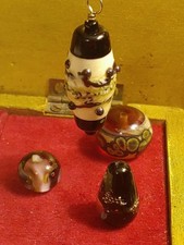 Hand Blown Glass Bead Assortment- 4 handmade Pieces Incredible Detail