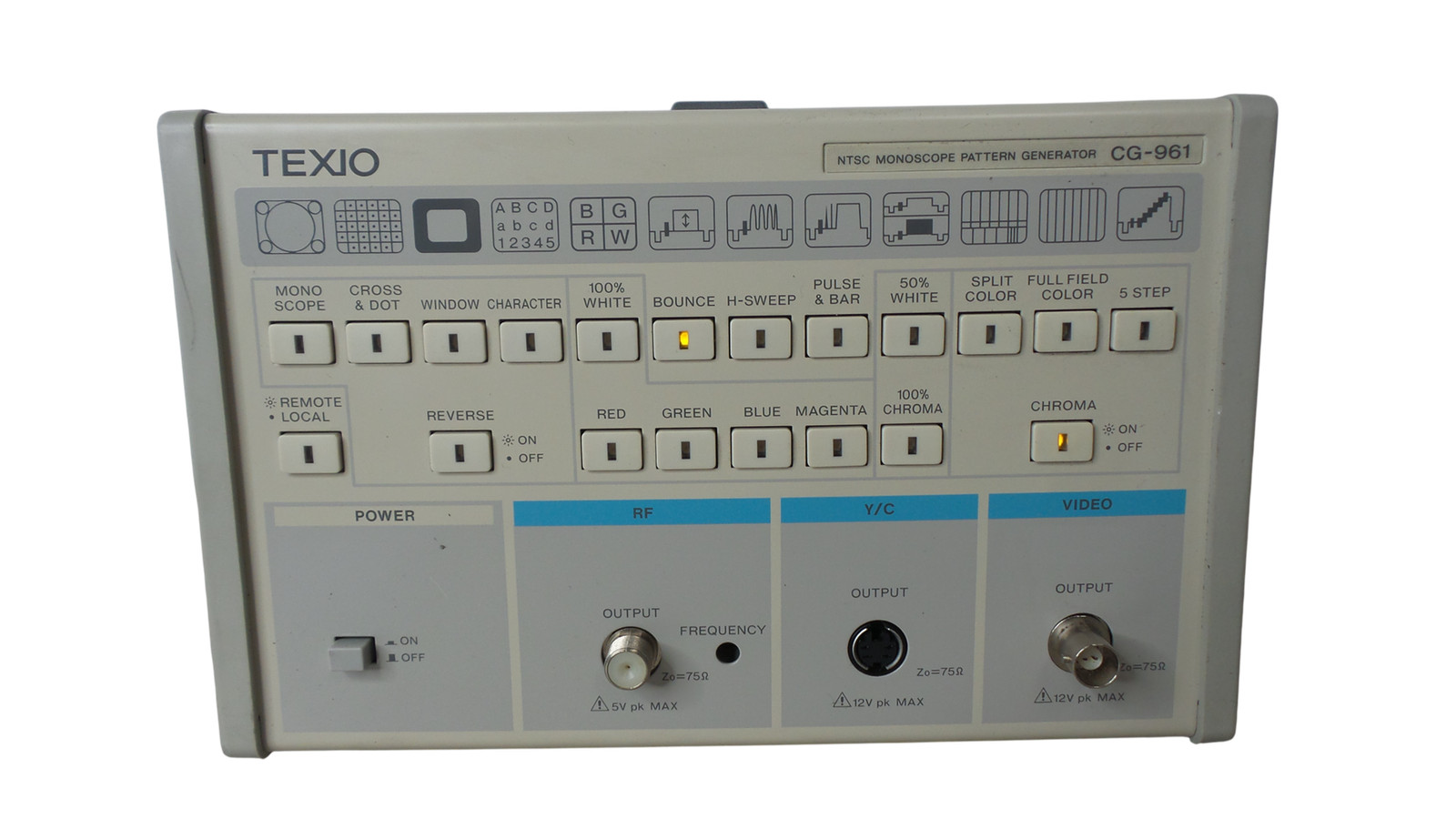 Texio CG-961 NTSC Monoscope Pattern Generator - Free Shipping