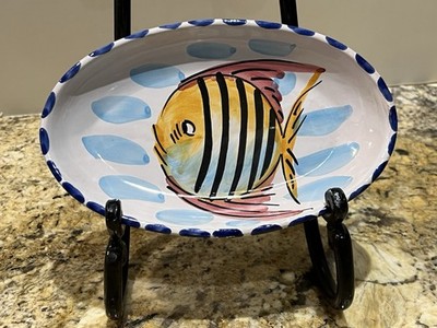 Vietri Al Mare Sea Majolica Made in Italy Fish Dish Plate / Wall Décor - Retired
