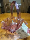 Fenton Cabbage Dusty Rose Purple Ruffled Basket