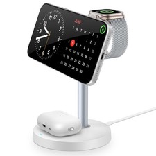 3 in 1 Magnetic Wireless Charging Station, 15W Fast Charger Stand for White