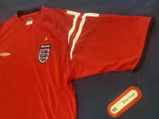 UMBRO England Home Soccer Jersey 2004-05-Official Licensed -Brand New-XL-RED